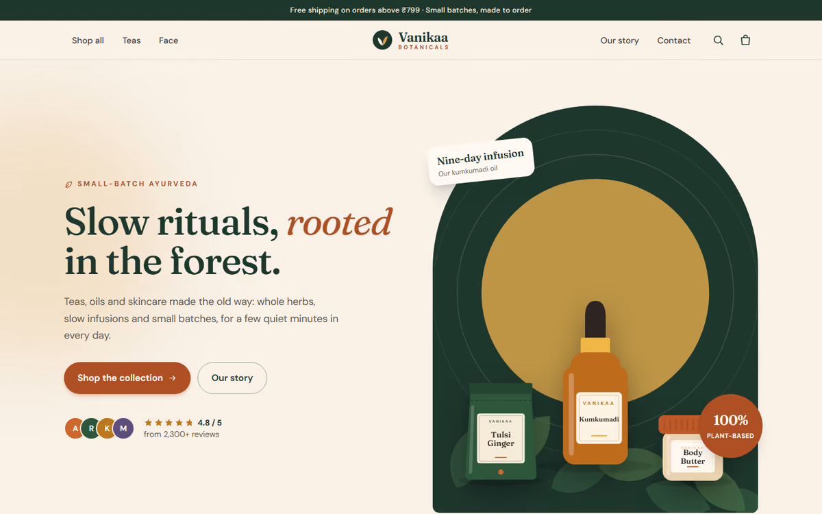 Ayurvedic brand store template preview